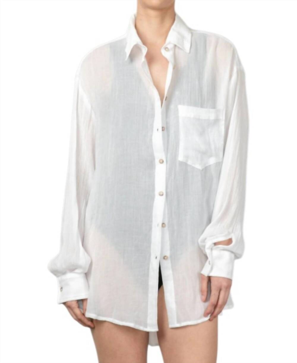 NEW ANEMOS cotton pool shirt in white